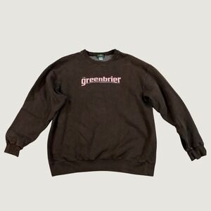 The Greenbrier Unisex Logo Pullover Sweatshirt Size Large Brown Pink E13